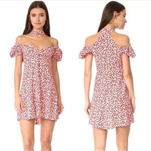 Alexie Chic Off-Shoulder Pink Floral Mini Dress
